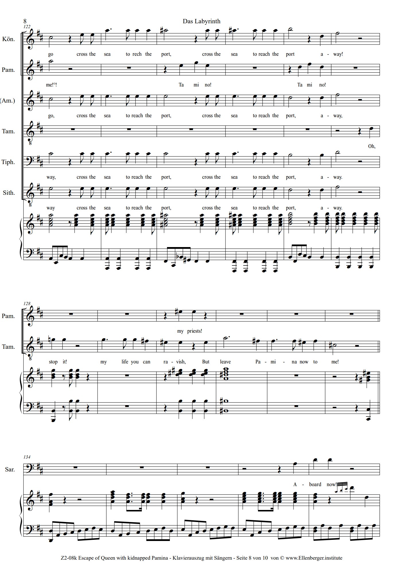 Z2 Vocal Score for piano and voices The Labyrinth - The second part of Magic Flute – Bild 3