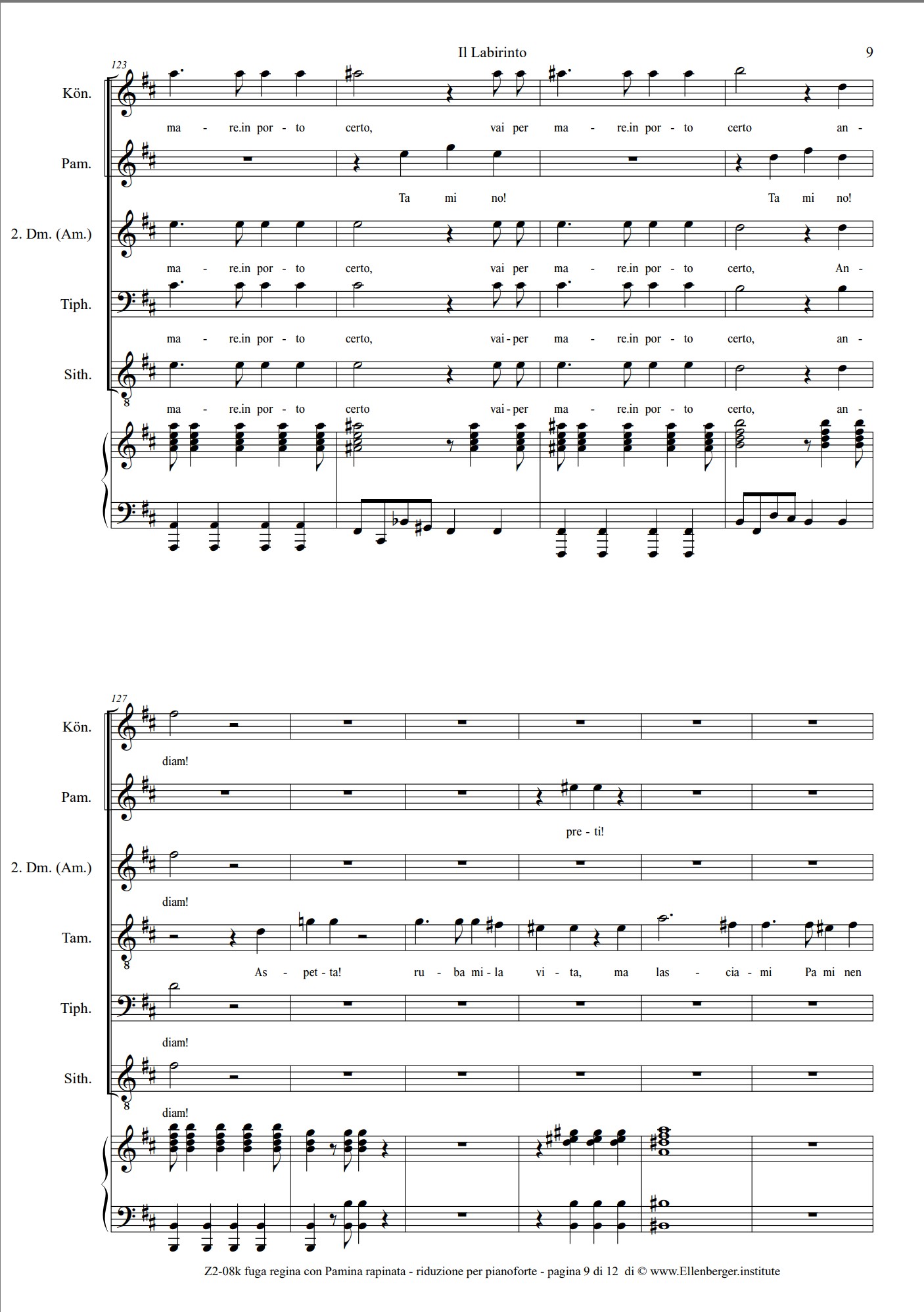 Z2 Riduzione per pianoforte e cantanti - Il Labirinto - La seconda parte del Flauto Magico – Bild 2