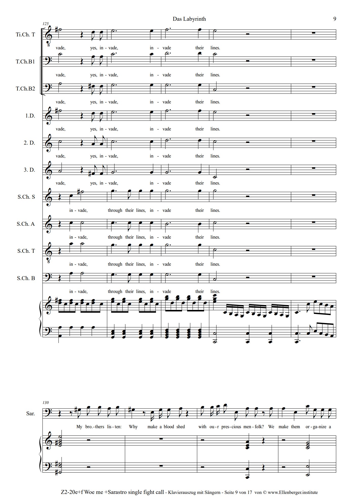 Z2 Vocal Score for piano and voices The Labyrinth - The second part of Magic Flute